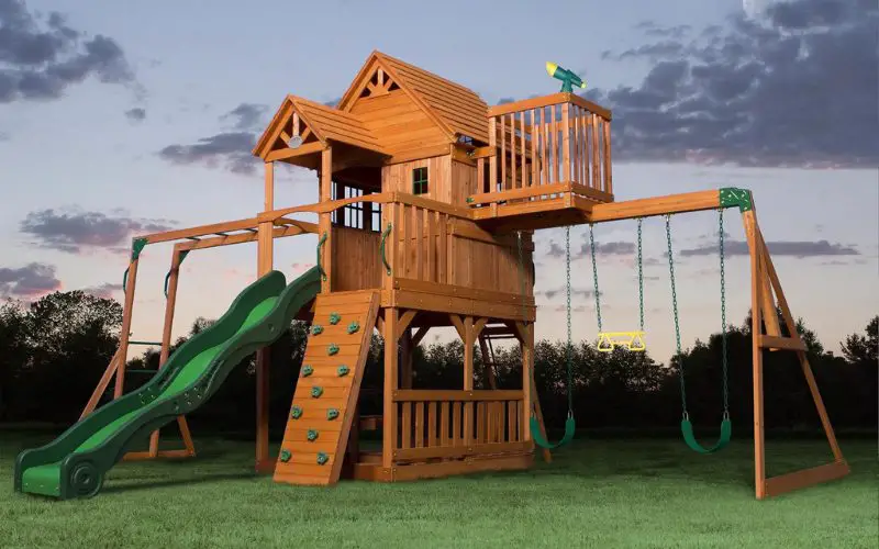 Backyard Discovery Skyfort II Wooden Swing Set